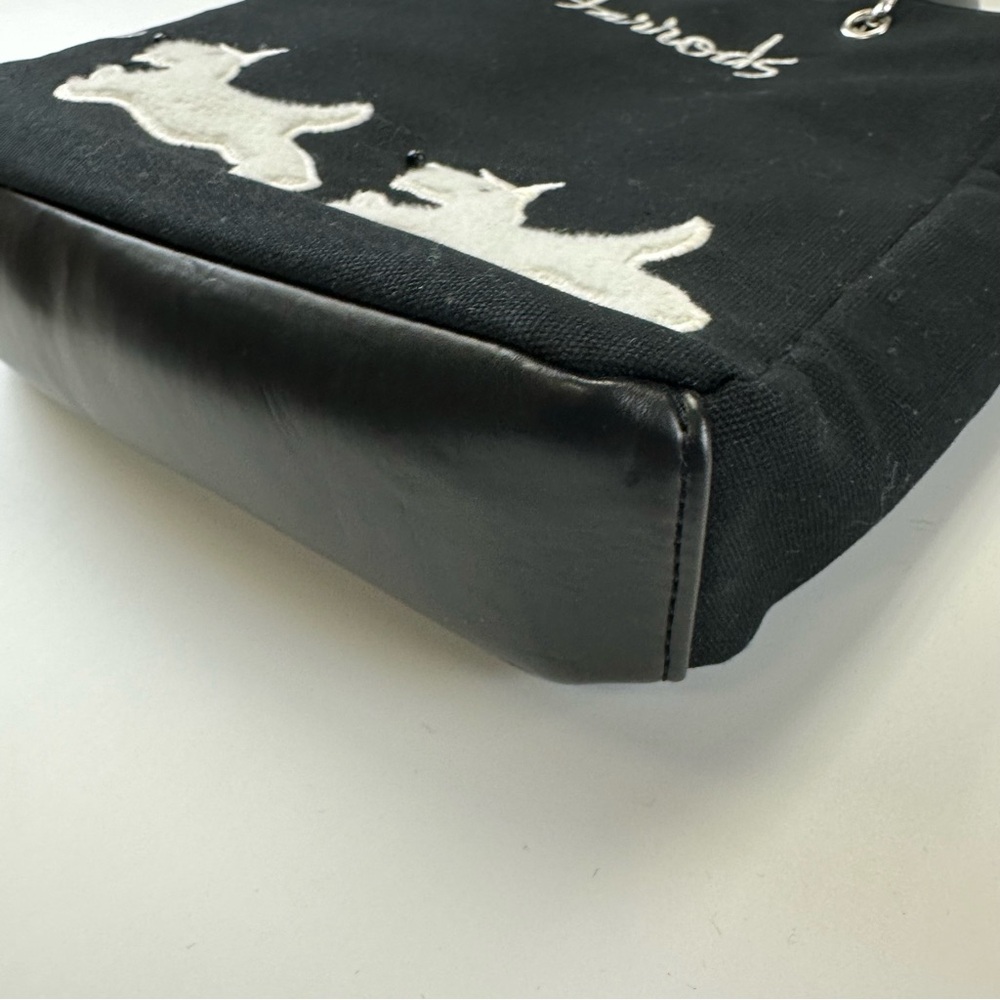 Harrods Scottie Dog Mini Tote canvas double handle zip top Knightsbridge bag - Picture 4 of 12